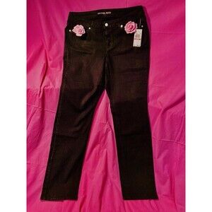 Women’s MICHAEL KORS Jeans Black Stretch Cotton Denim Pants 32x32 Size 14W